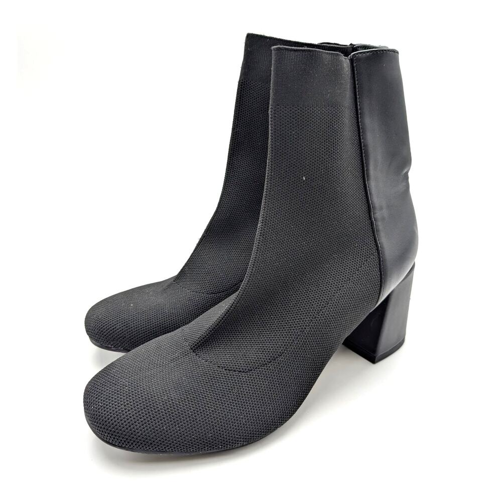 MIA Bronwen Pull-On Block Heel Ankle Boots Women's Black Size US7.5M EU38
